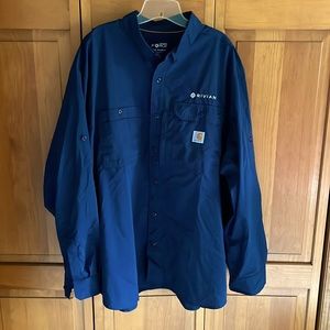 Carhartt Force Relaxed Fit Men’s Work Shirt - Navy Blue